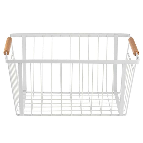 White storage basket with handles