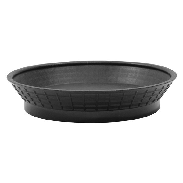 black round plastic platter