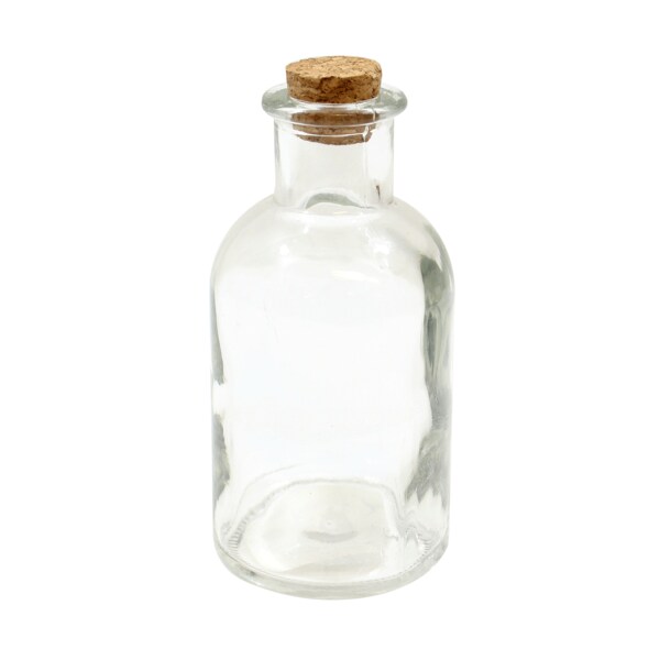 glass bottle with cork topper