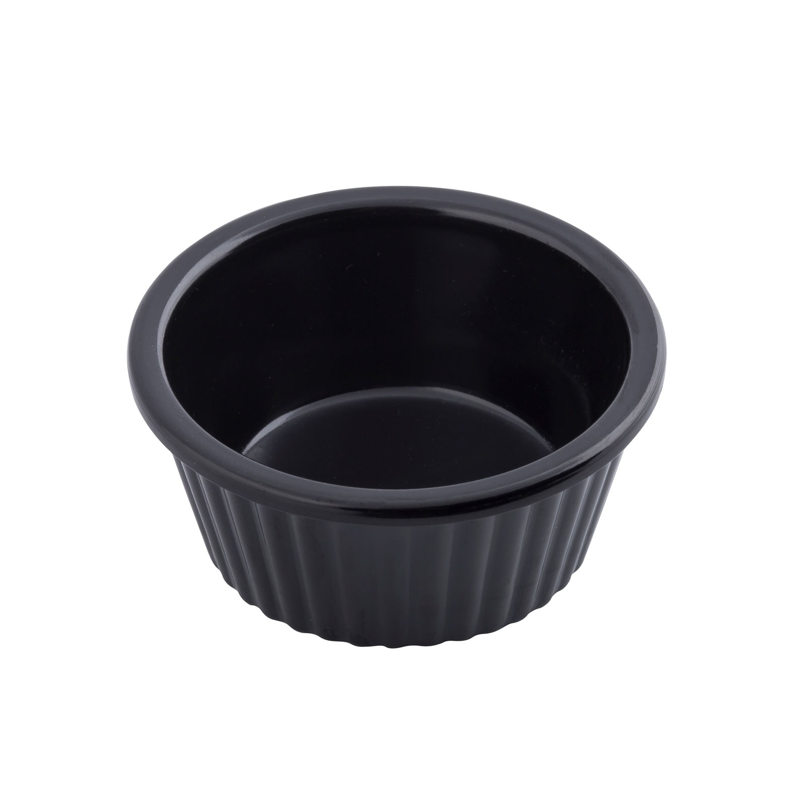 1 oz Fluted Black Ramekin